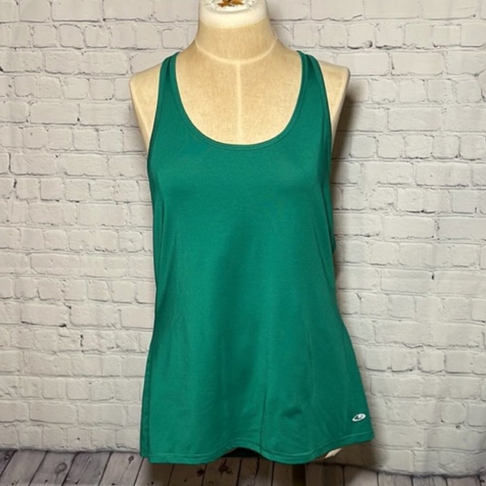 Champion Duo Dry Green Racerback Activewear Tank Top Womens Size Medium